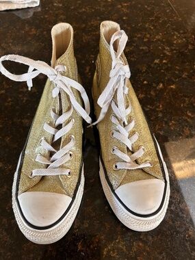 Converse Gold Glitter High-Top Sneakers